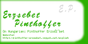 erzsebet pinthoffer business card